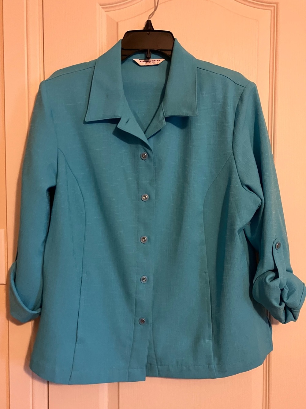 Allison Daley Petite Teal Textured Top